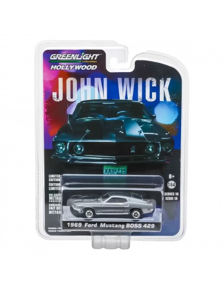 Greenlight 1:64 John Wick (2014) - 1969 Ford Mustang BOSS 429 Model Araba